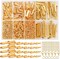 All Size Slider Clasp for Beading Slide Tube Cord for Jewelry Making (Gold)